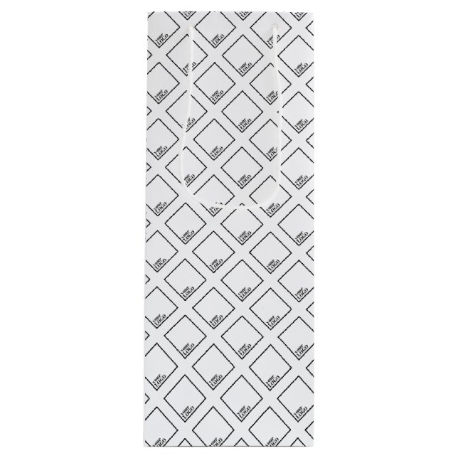 Custom Wine Gift Bag - Logo Pattern (Front)