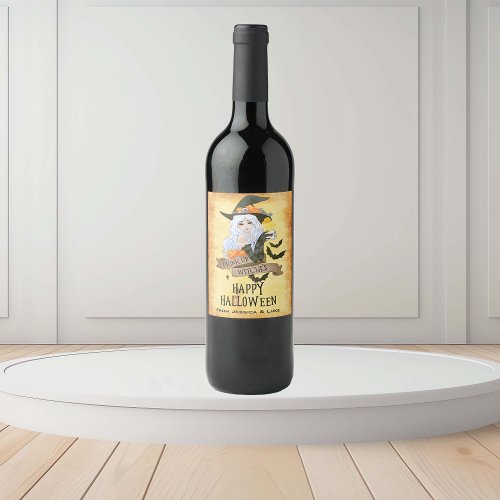 Custom Wine Label Drink up Witches Halloween
