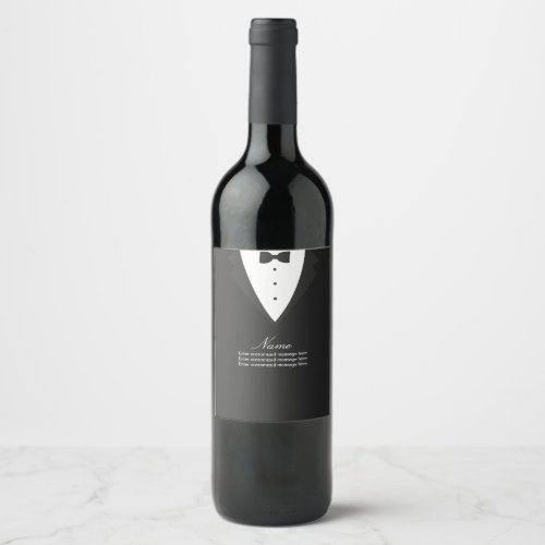 Custom Wine Label or Food Label with Tux Jacket