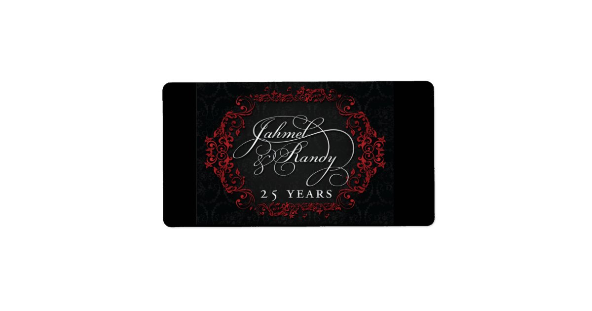Custom wine labels for 25th anniversary | Zazzle.com
