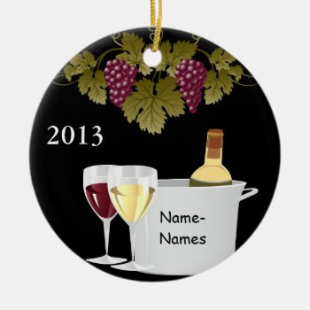 Custom Wine Lovers 2014 Ornament Gift by PersonalCustom at Zazzle