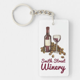 Custom Wine Shop Bar Winery Promotional Keychain