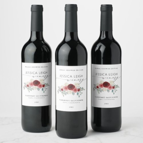 Custom Winery Bridal Shower Wine Label