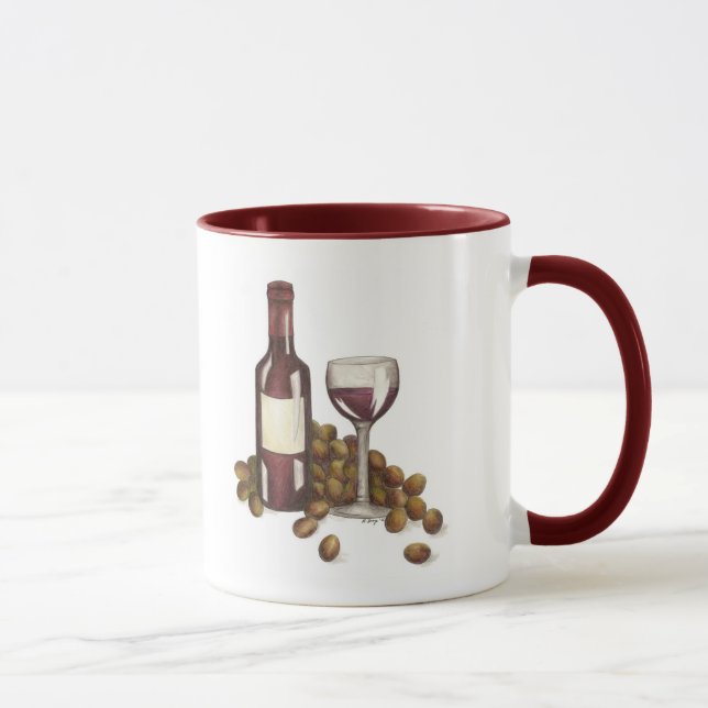 Custom Winery Wine Tasting Grapes Glass Mug (Right)