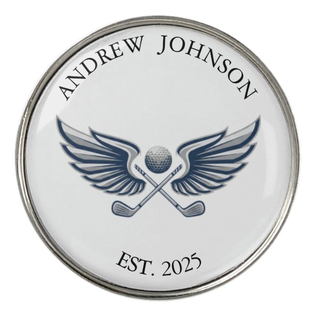 Custom Winged Golf Marker with Name (Front)
