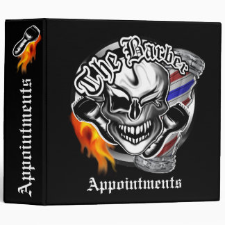 Custom Winking Barber Skull Appointment Binder