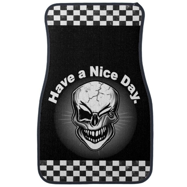 Custom winking Skull Car Mats (Front)