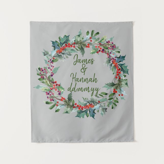 Custom Winter Backdrop Silver Wedding Photo Booth (Front)