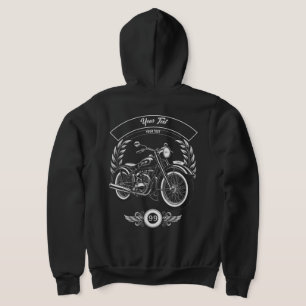 Custom Winter Biker Skull Motorcycle Zip Hoodie
