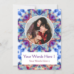 Custom Winter Blue Star Christmas Magnetic Card