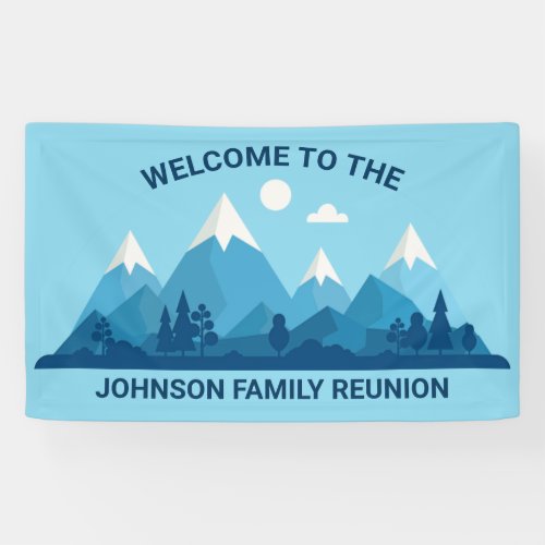 Custom Winter Family Reunion Party Blue Mountain Banner