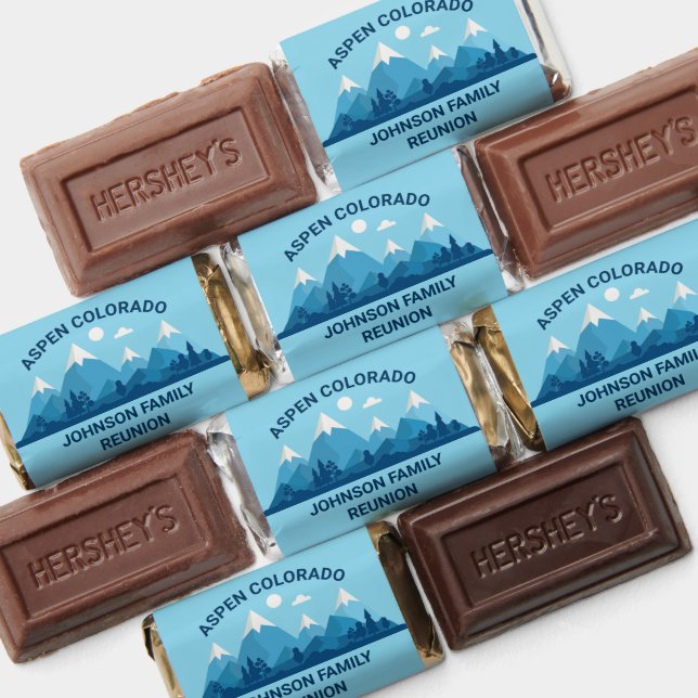 Custom Winter Family Reunion Party Blue Mountain Hershey's Miniatures (Assorted)