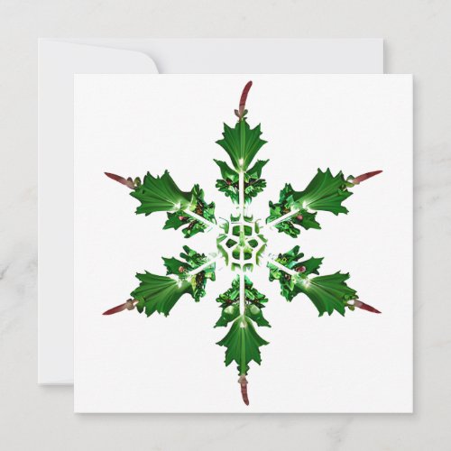 Custom Winter Floral Holiday Secular Greeting Card