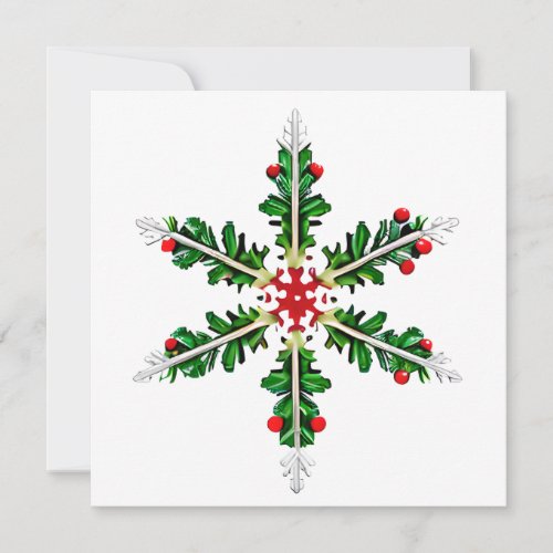 Custom Winter Floral Holiday Secular Greeting Card