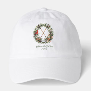 Custom Winter Golf Club Wreath Red Cardinal Hoodie Hat