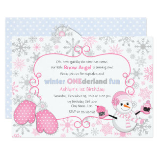 Custom Winter One-derland 1st Birthday Invitation