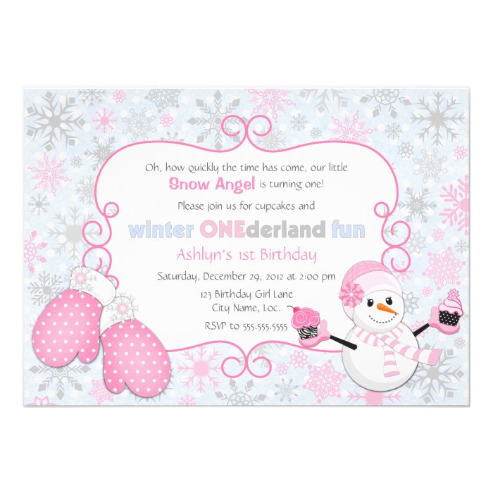 Custom Winter One derland 1st Birthday Invitation