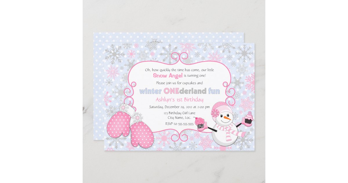 Custom Winter One-derland 1st Birthday Invitation | Zazzle