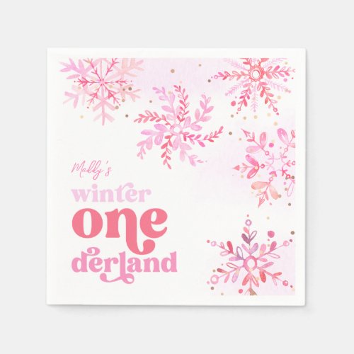 Custom Winter Onederland Paper Party Napkins