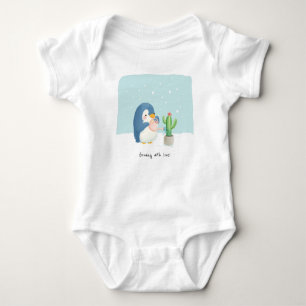 [Custom] Winter Penguin Gardener Growing with Love Baby Bodysuit