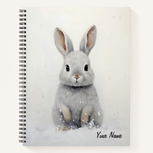 Custom Winter Rabbit Love Cute Aesthetic Notebook