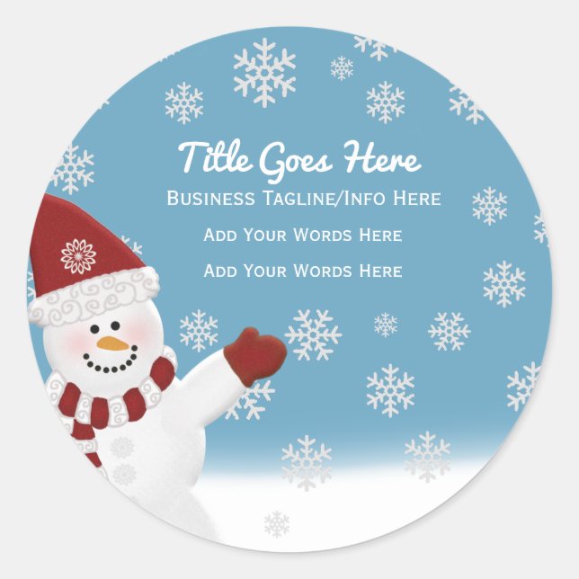 Custom Winter Snowman Stickers (Front)