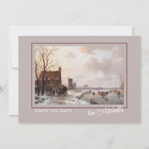 Custom Winter Wonderland Landscape Art Painting Holiday Card