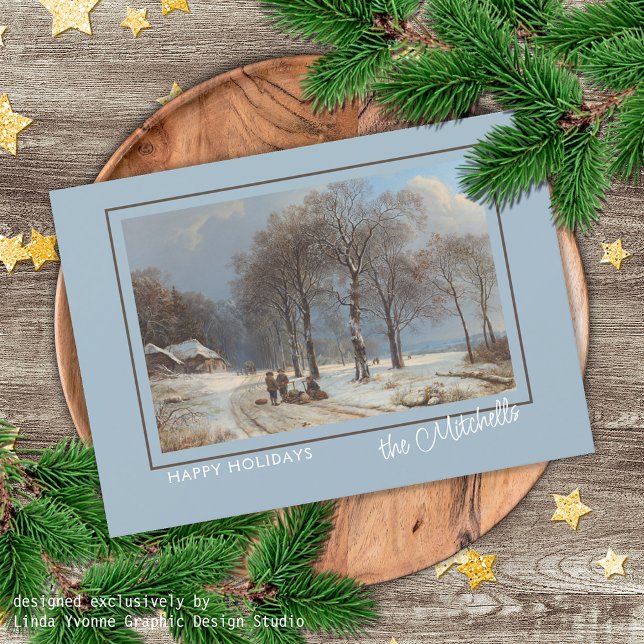 Custom Winter Wonderland Landscape Art Painting Holiday Card (Creator Uploaded)