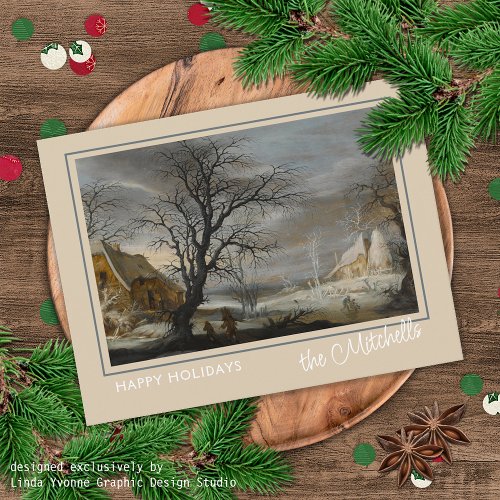Custom Winter Wonderland Landscape Art Painting Postcard