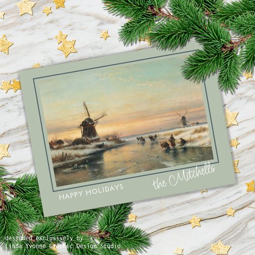 Custom Winter Wonderland Landscape Art Painting Postcard