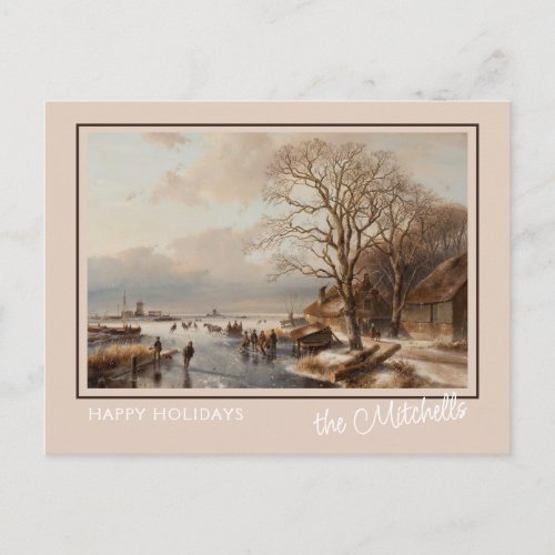 Custom Winter Wonderland Landscape Art Painting Postcard
