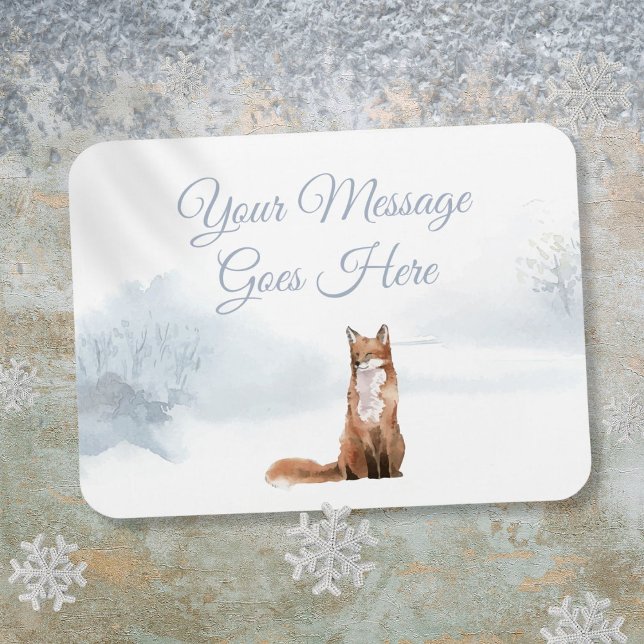 Custom Winter Woodland Fox Christmas Holidays Magnet (Custom Winter Woodland Fox Christmas Holidays Magnet)