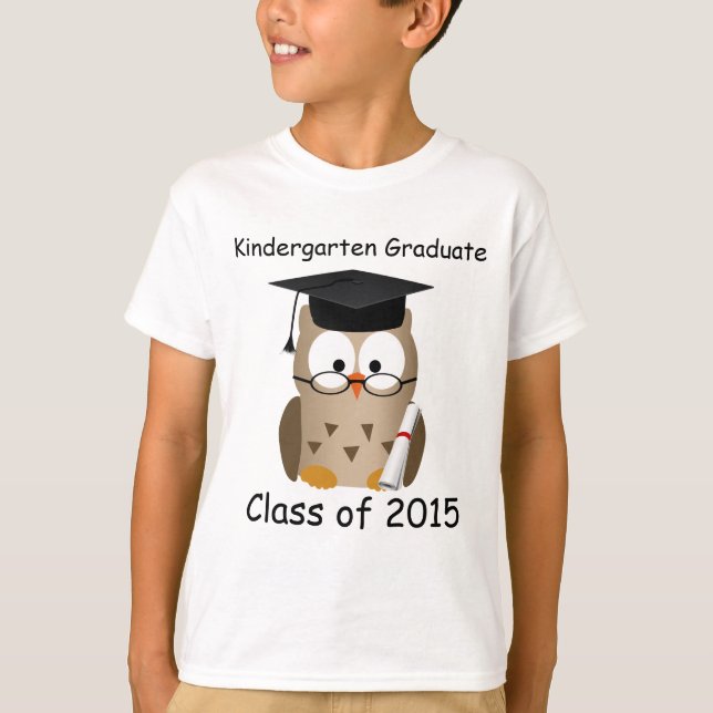 Custom Wise Owl Kindergarten Graduate Kids Shirt (Front)