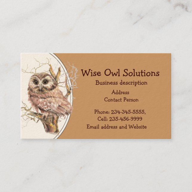 Custom Wise Owl Solutions Business Card (Front)