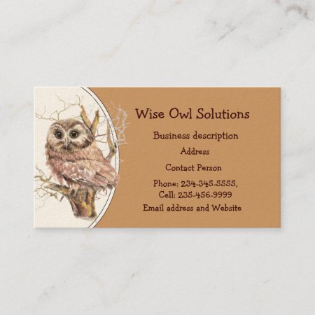 Custom Wise Owl Solutions Business Card
