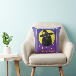 Custom Witch Black Cat Halloween Fun Art