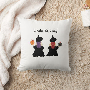 Custom, witch, halloween throw pillow
