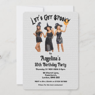 Custom Witches Halloween Birthday Costume Party Invitation