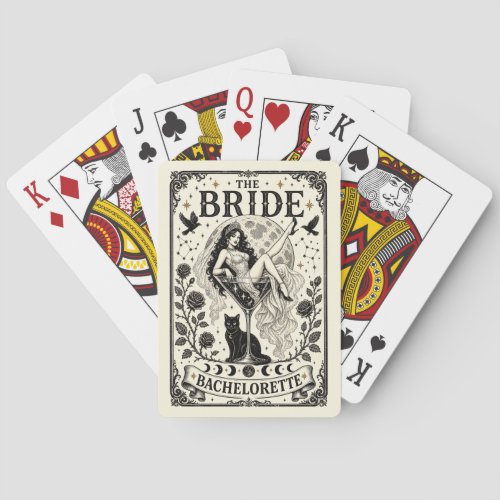 Custom Witchy Bride Coven Bachelorette Favor Gamin Poker Cards