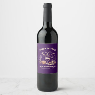 Custom Witchy Wine Label – Salem Halloween Trip