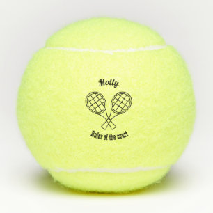 Custom with black and white tennis logo balls