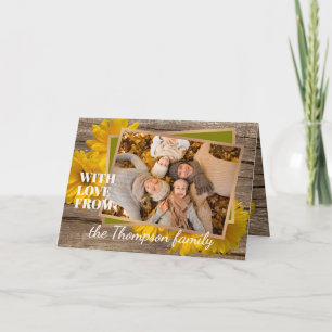 Custom With Love For Thanksgiving Holiday Card