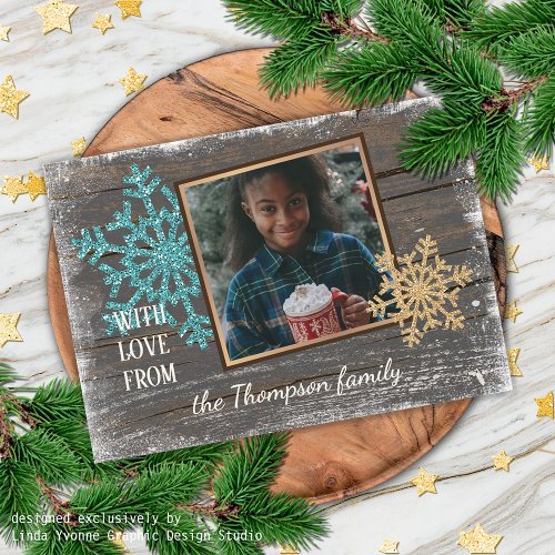 Custom With Love Seasons Greetings Holiday Card