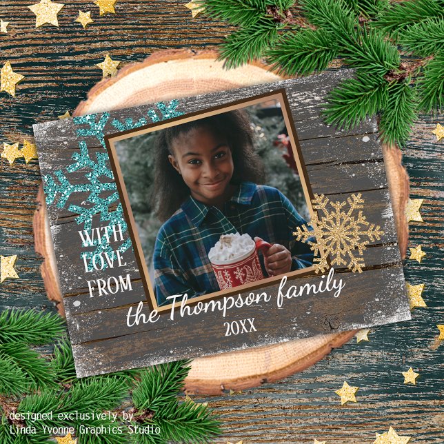 Custom With Love Seasons Greetings Holiday Postcard (Creator Uploaded)