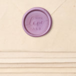 Custom With Love Wedding Monogram Wax Seal Sticker<br><div class="desc">Modern Script with love and couple's initials,  great wedding monogram Wax Seal Stamp for simple elegant wedding invitation envelope.</div>
