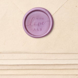 Custom With Love Wedding Monogram Wax Seal Sticker