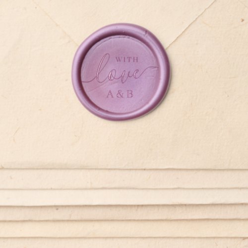Custom With Love Wedding Monogram Wax Seal Sticker