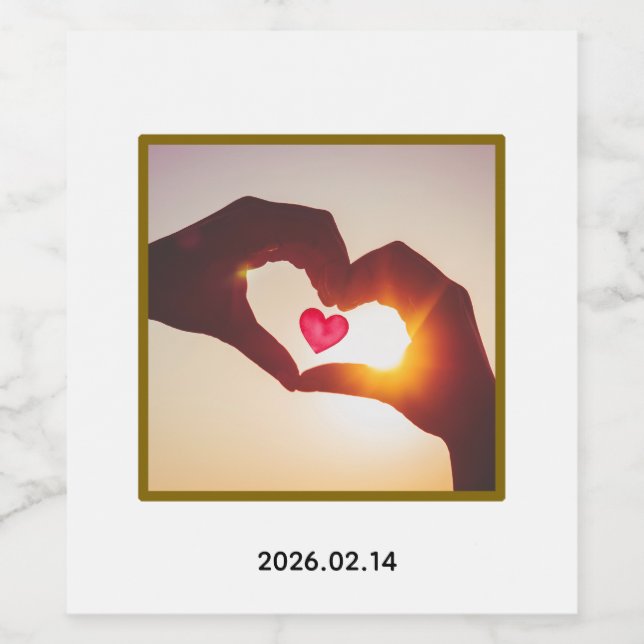 Custom with photo and date design wine label (Single Label)