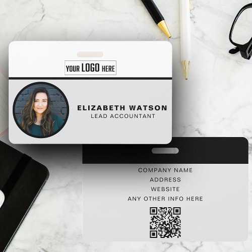 Custom With QR Code Your Logo Company Employee ID Badge