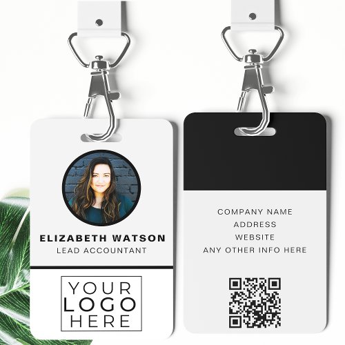 Custom With QR Code Your Logo Company Employee ID Badge